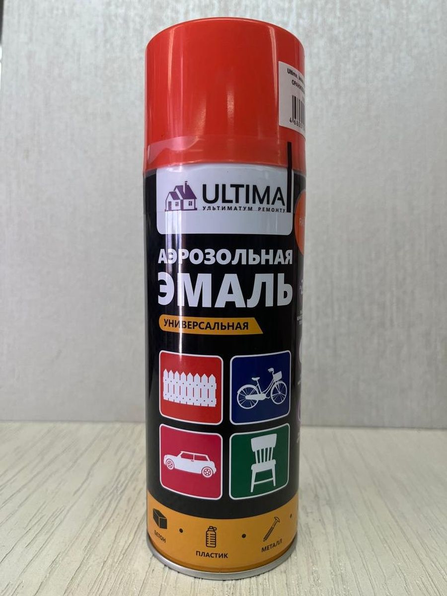 Краска ral 2004. Ultima, краска аэрозольная. Краска рал 2004. Ultima Orange 4499 60х17,5х0,8.