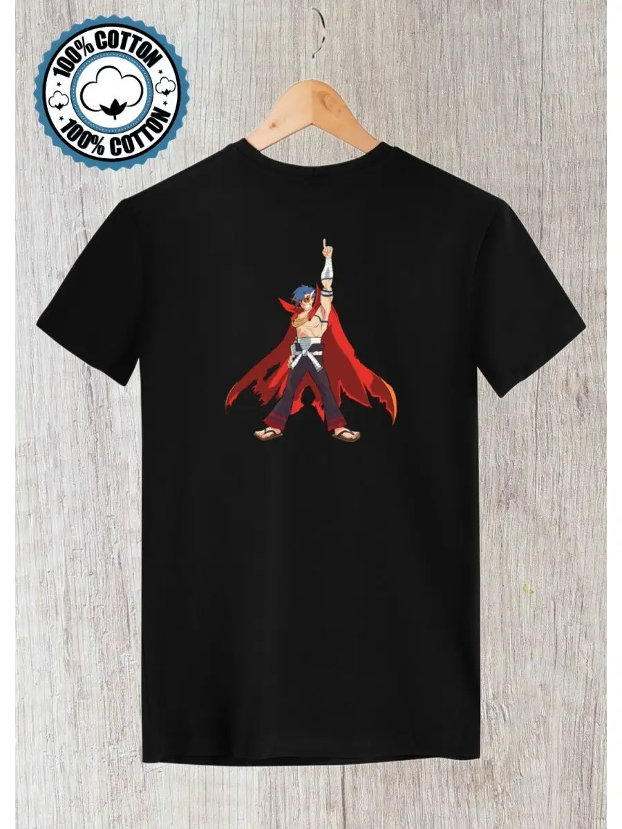 футболка с принтом аниме гуррен лаганн камина gurren lagann Unique goods  165684484 купить за 900 ₽ в интернет-магазине Wildberries