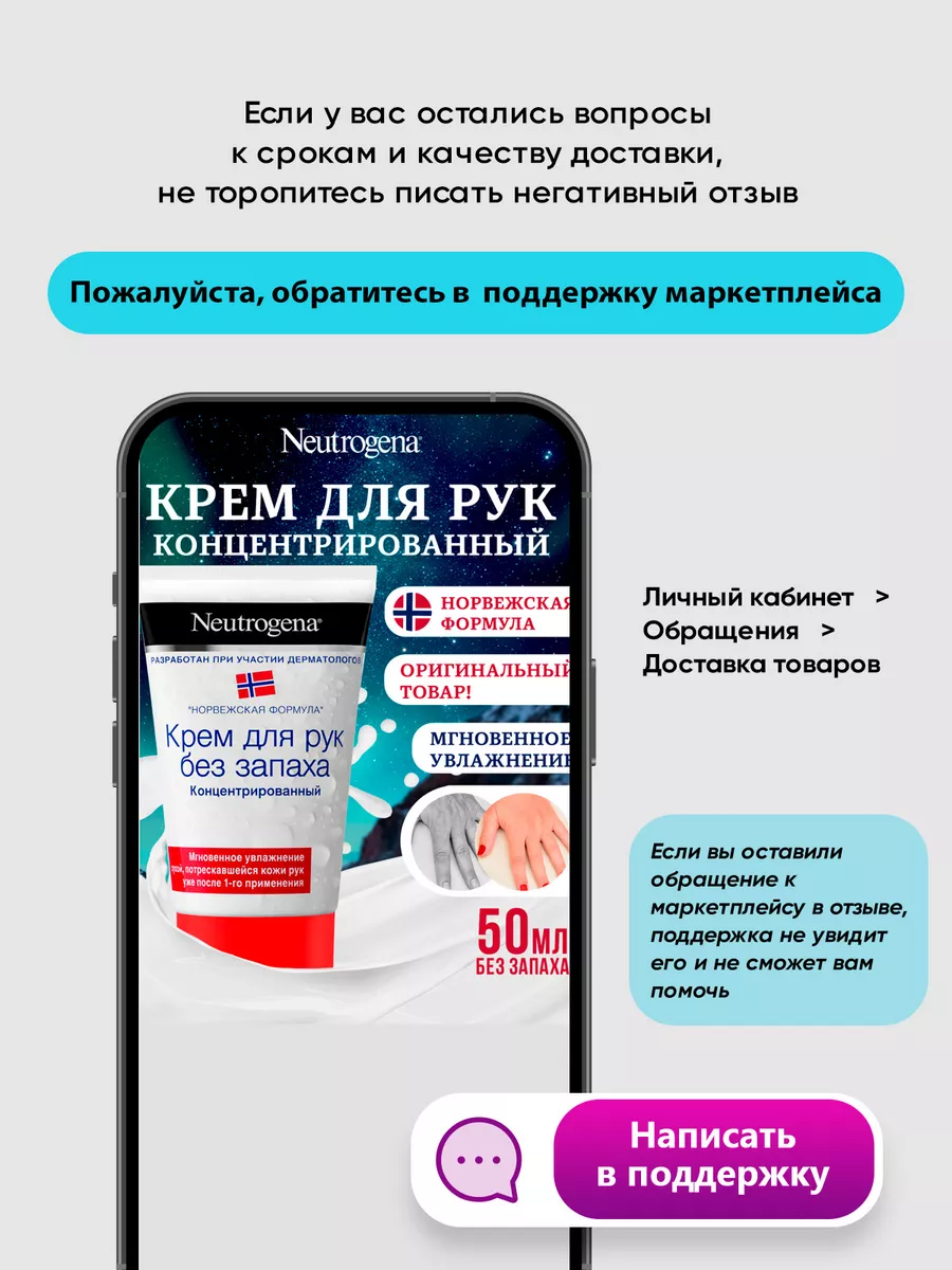 Крем для рук увлажняющий питательный для сухой кожи 50 мл Neutrogena  165688396 купить в интернет-магазине Wildberries