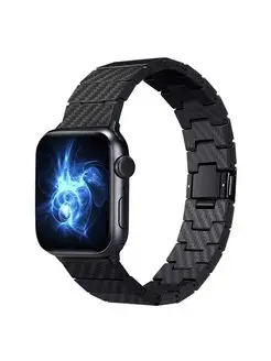 Карбоновый ремешок на Apple Watch 42/44/45/49 мм черный Zizou 165689074 купить за 503 ₽ в интернет-магазине Wildberries