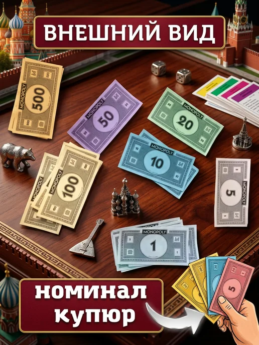 Игры для Души Монополия классическая Россия настольная игра, синий, фото 4