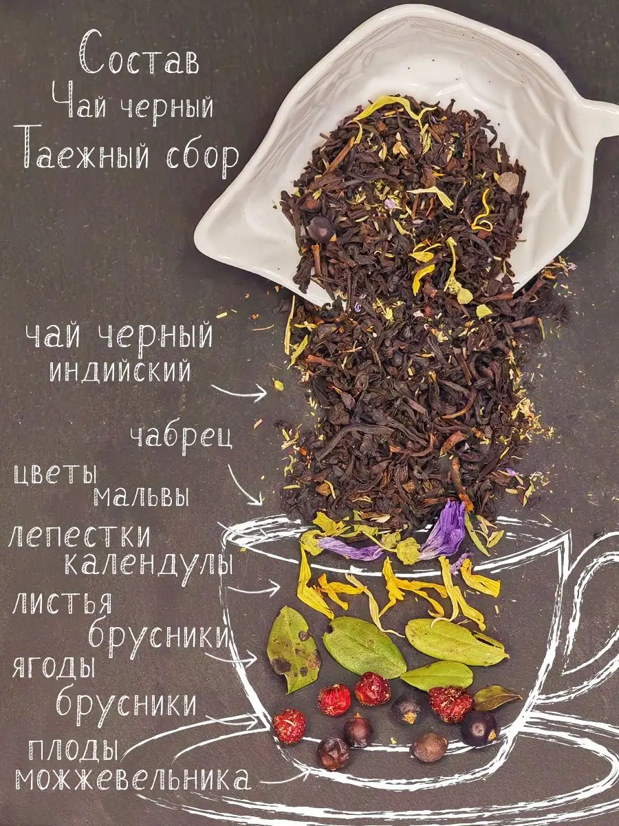 Чай черный листовой с ягодами и фруктами 100 гр. Долина Вкуса 165728105  купить за 280 ₽ в интернет-магазине Wildberries