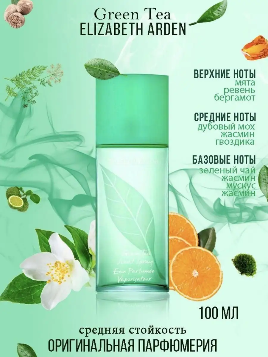 Green Tea 100 мл Элизабет Арден зеленый чай ELIZABETH ARDEN 165736402  купить за 832 ₽ в интернет-магазине Wildberries