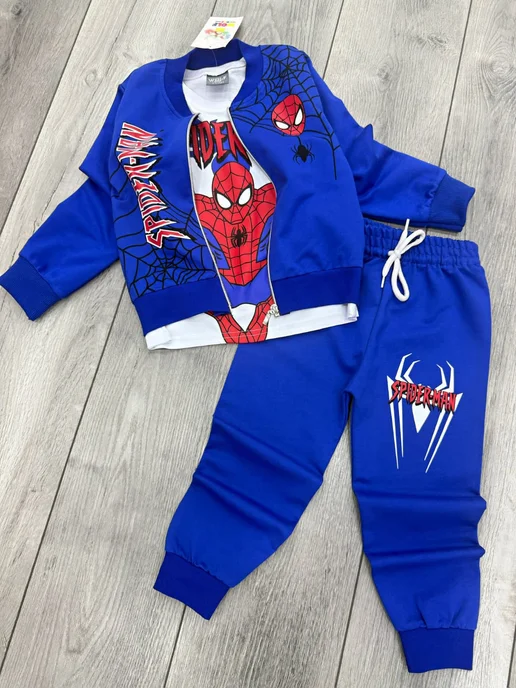 BENNA kids Спортивный костюм человек паук тройка, синий, фото 2