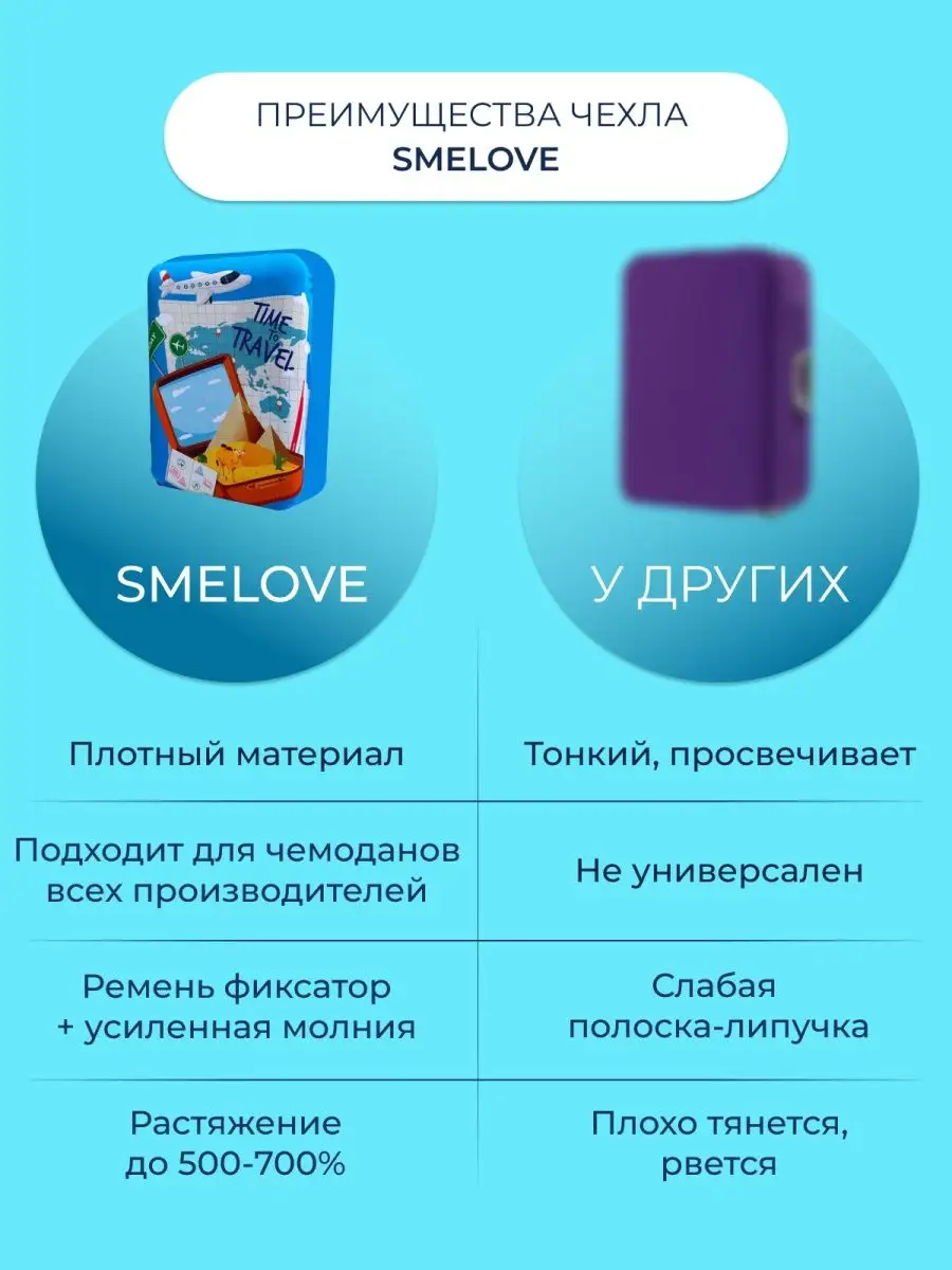 Чехол на чемодан большой L XL защита багажа SMELOVE 165764702 купить в  интернет-магазине Wildberries