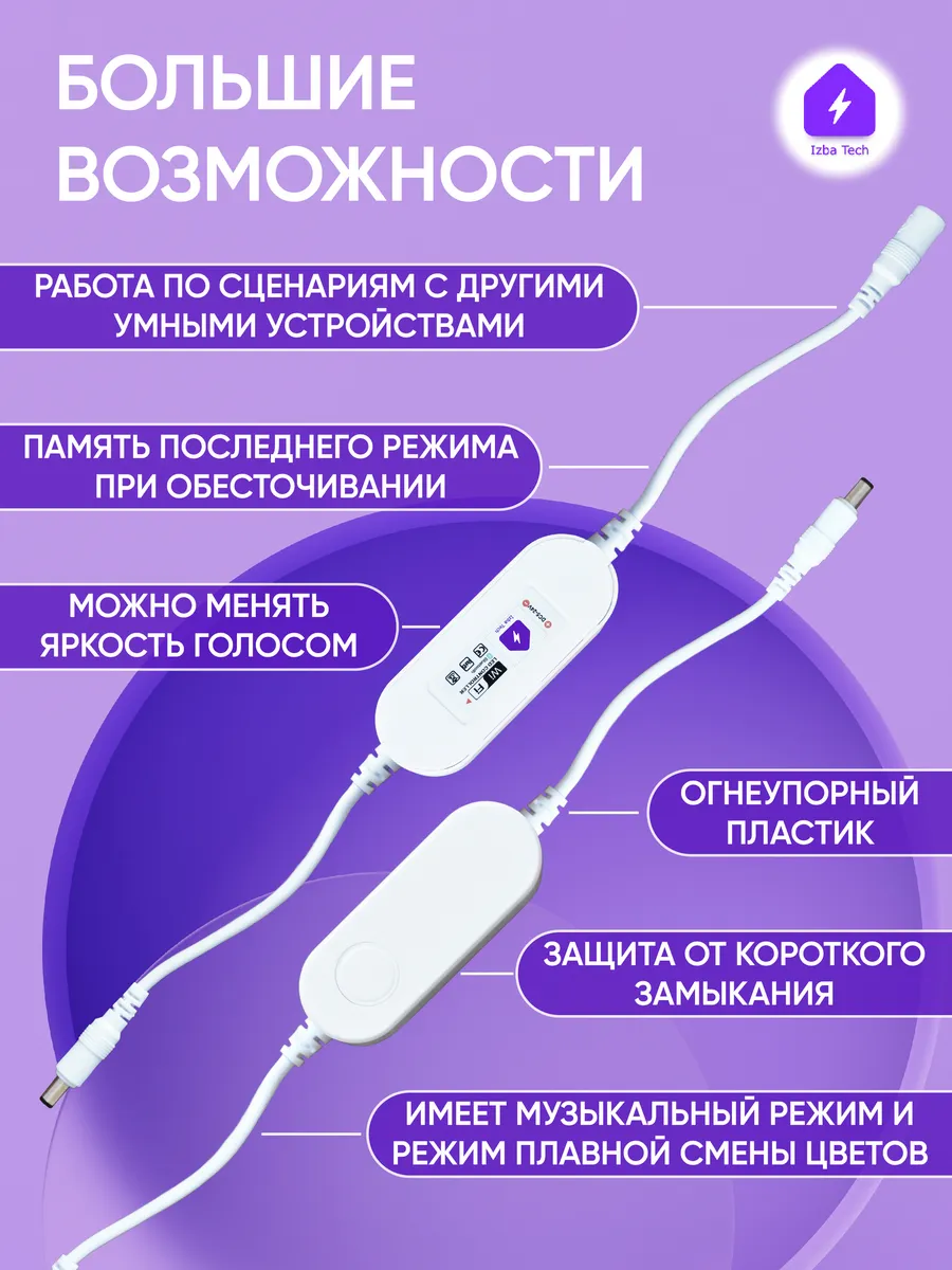 Умный Wi-FI контроллер для светодиодной ленты Izba Tech - Умный дом  165832700 купить в интернет-магазине Wildberries