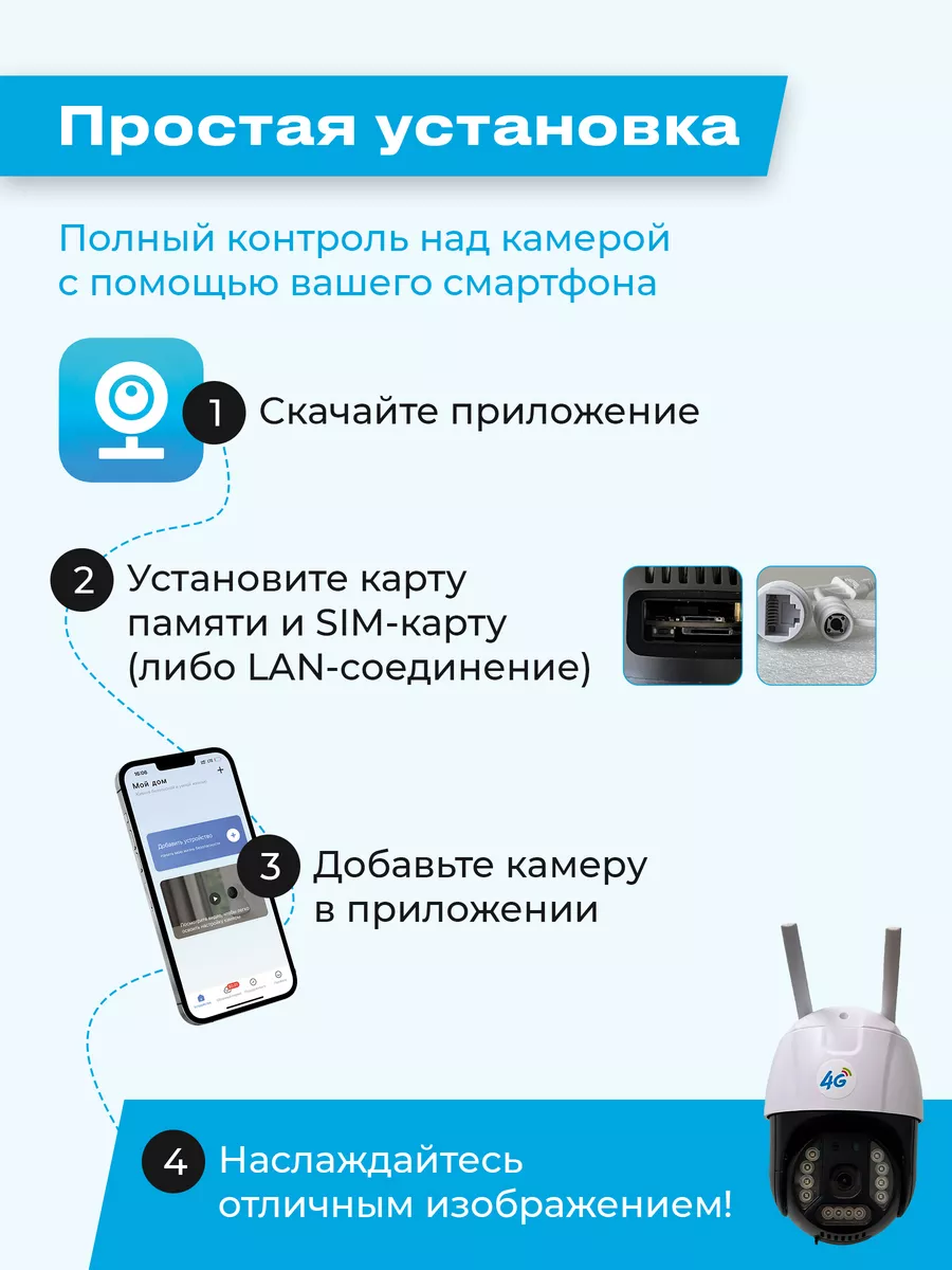 Камера видеонаблюдения уличная от сим карты 4G MagicVideo 165850462 купить  за 2146 ₽ в интернет-магазине Wildberries