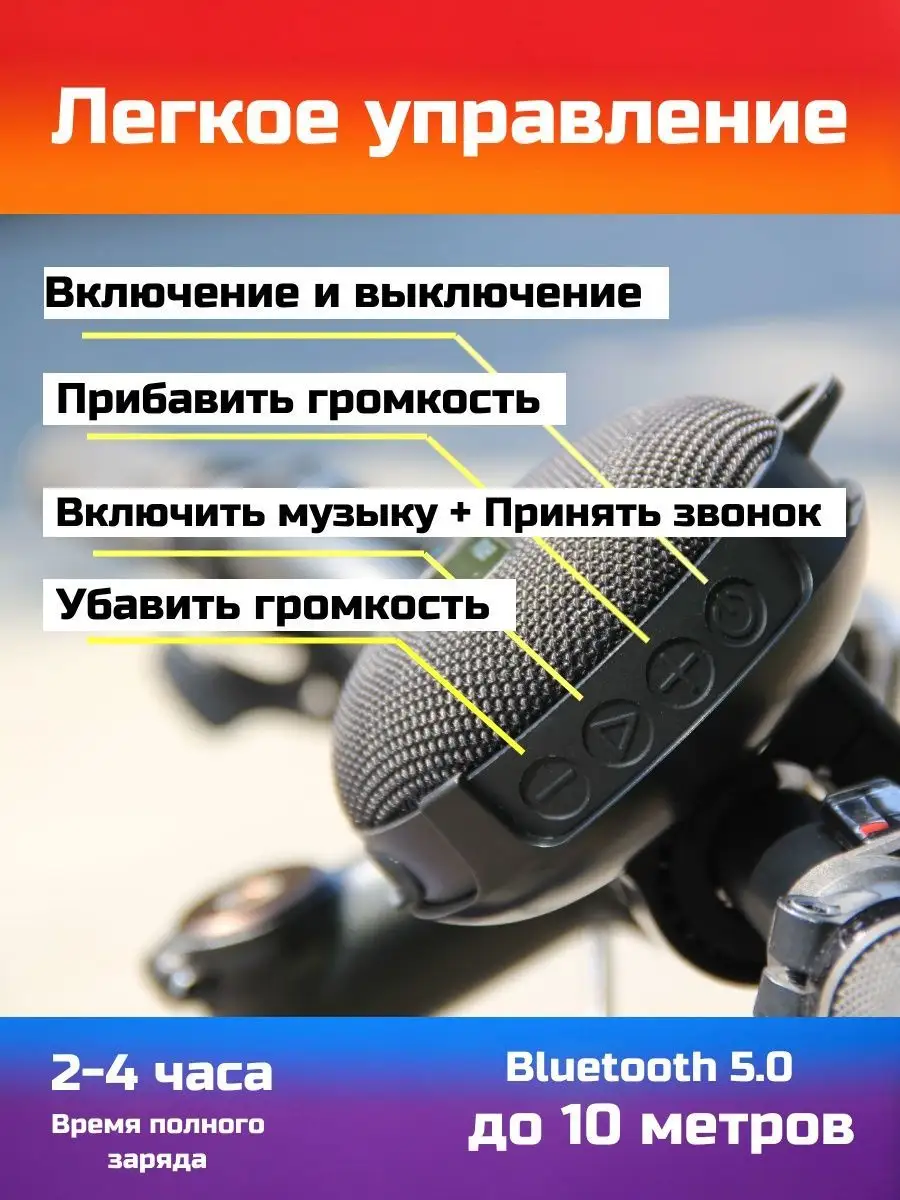 Колонка беспроводная портативная bluetooth с креплением INWA 165855179  купить за 1 747 ₽ в интернет-магазине Wildberries