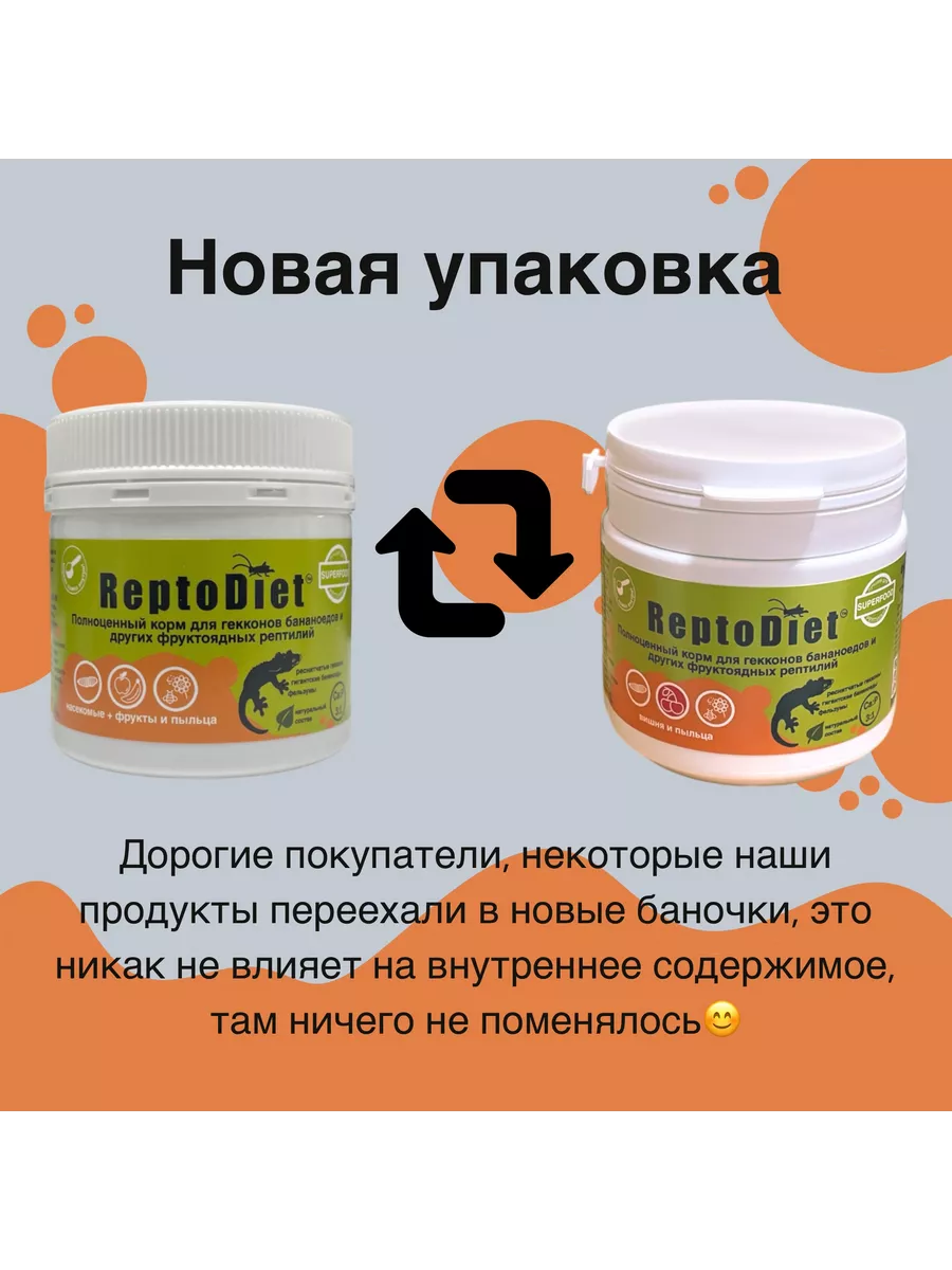 Корм для гекконов бананоедов и других фруктоядных рептилий Reptodiet  165875479 купить за 1 149 ₽ в интернет-магазине Wildberries