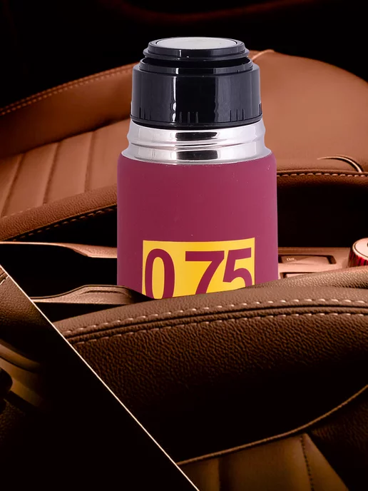 Термос для чая красный из нержавейки 0,75 мл - фото 10