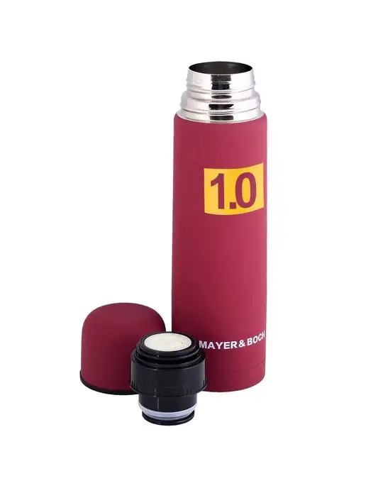 Термос 1 литр для чая металлический с кружкой - фото 12