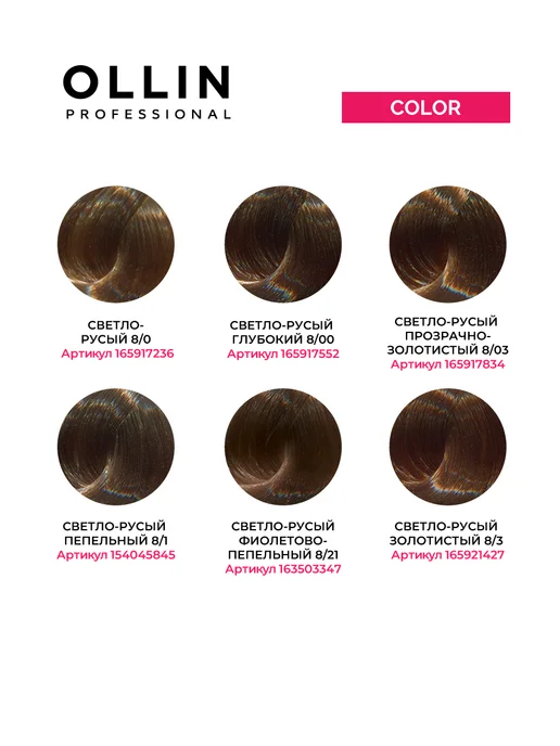 Ollin Professional Краска для волос Ollin Color 8.73 светло русый золотистый, коричневый, фото 7