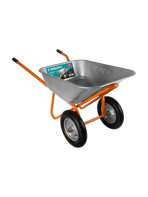 СИБИН Строительная двухколесная тачка 110л 200кг. СТ-22 39905, 110 л, 200 кг, фото 2