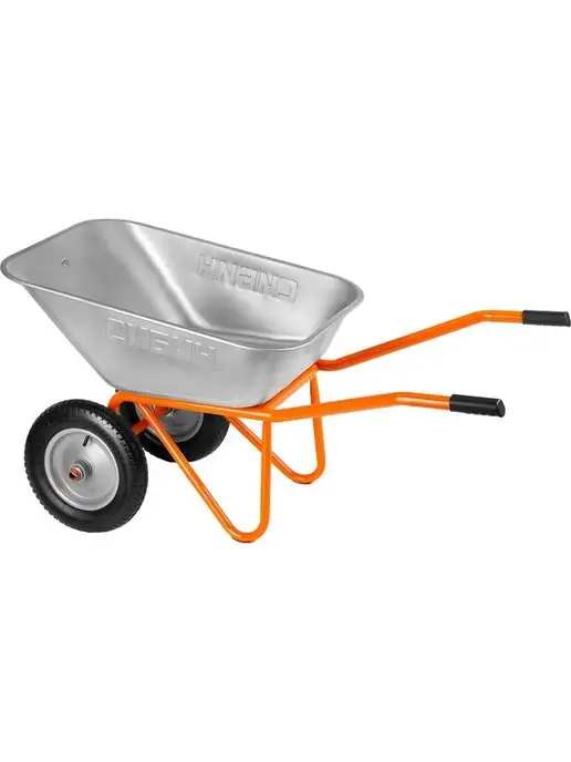 СИБИН Строительная двухколесная тачка 110л 200кг. СТ-22 39905, 110 л, 200 кг, фото 3