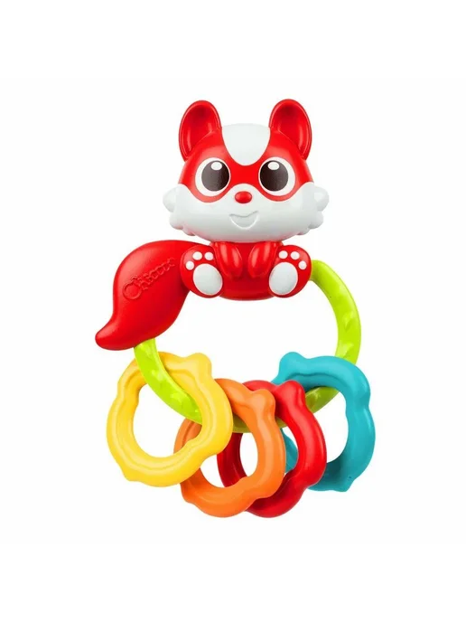 CHICCO Игрушка погремушка прорезыватель Белка, белый, фото 2