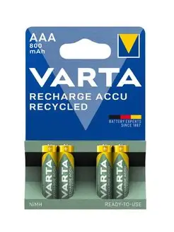 Аккумулятор Varta AAA (HR03) Ni-Mh 800 mAh VARTA 166031041 купить за 490 ₽ в интернет-магазине Wildberries