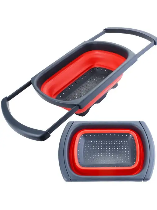 Дуршлаг складной на раковину с выдвижными ручками - фото 12