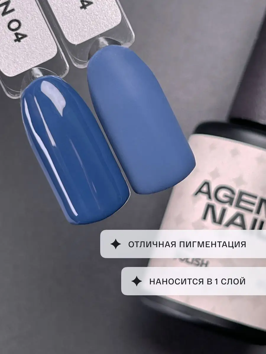 Гель лак для ногтей для маникюра синий 8г Agent Nail 166092739 купить за  260 ₽ в интернет-магазине Wildberries