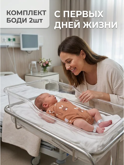 Вернисаж Боди для новорожденных с коротким рукавом на кнопках, вариант, фото 7