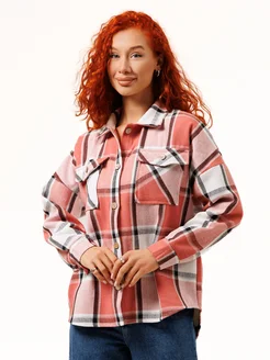 Рубашка в клетку женская теплая