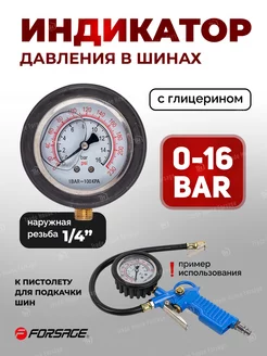 Манометр аналоговый 0-16 bar (с глицерином) FORSAGE 166111902 купить за 464 ₽ в интернет-магазине Wildberries