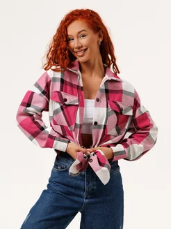 Рубашка в клетку женская теплая