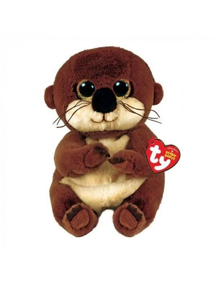 Мягкая игрушка Выдра Оттер, коричневая, 15 см 40925 TY. telegram. 