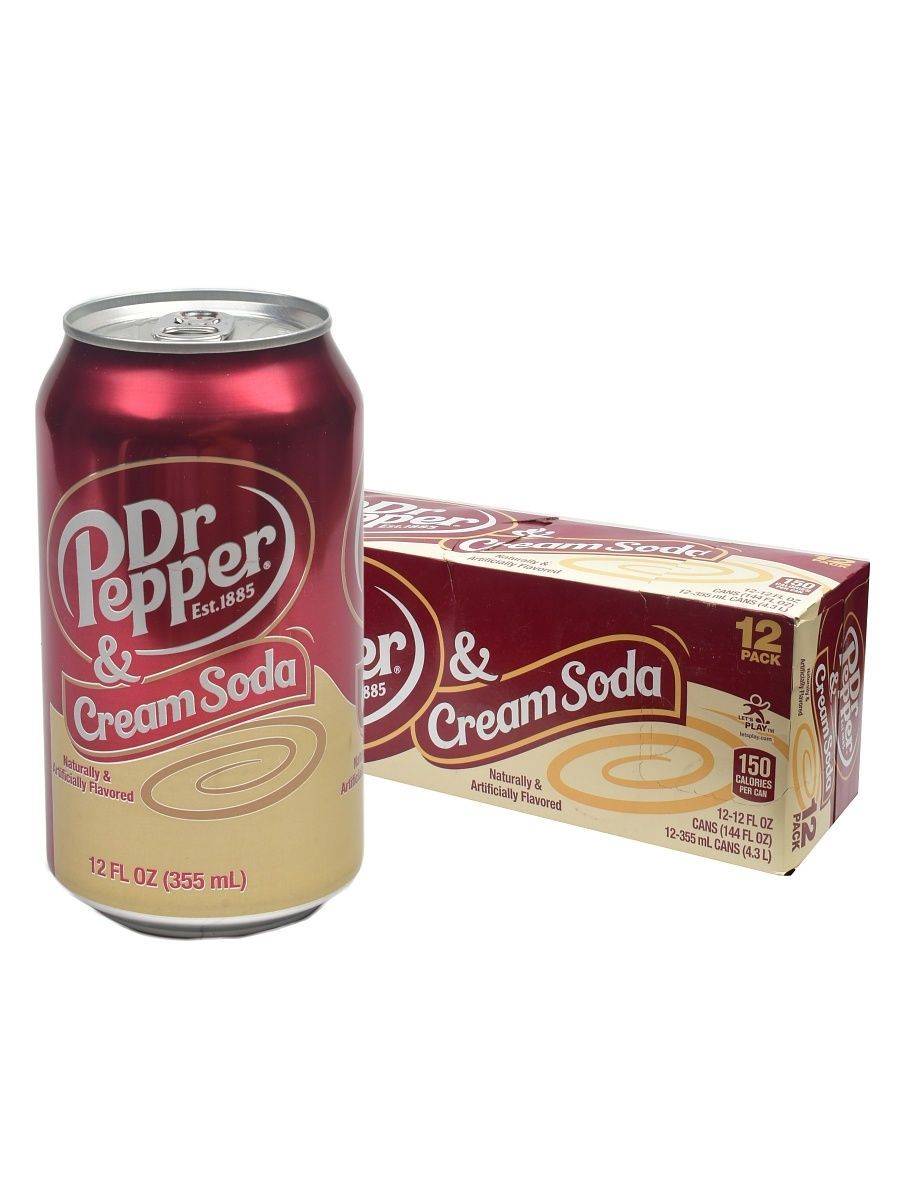 Pepper cream. Dr. Pepper Cream Soda 355мл. Доктор Пеппер Cream Soda. Dr.Pepper Cream Soda 355ml (Америка) (12). • Напитки Dr.Pepper Cream Soda / доктор Пеппер.