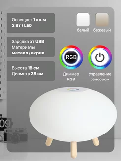 Светильник настольный светодиодный беспроводной шар rgb ЯСЕНСВЕТ 166128609 купить за 5 197 ₽ в интернет-магазине Wildberries