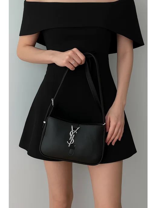 Saint Laurent Сумка кросс-боди Yves, черный, фото 4