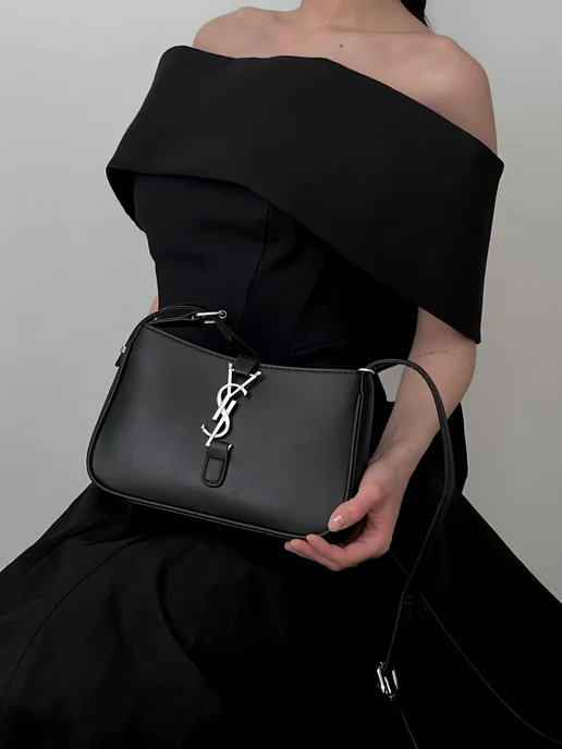Saint Laurent Сумка кросс-боди Yves, черный, фото 7