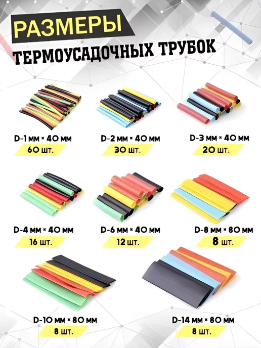 UsadkaRu Набор термоусадочных трубок 164 шт, термоусадка, 164 шт, фото 3