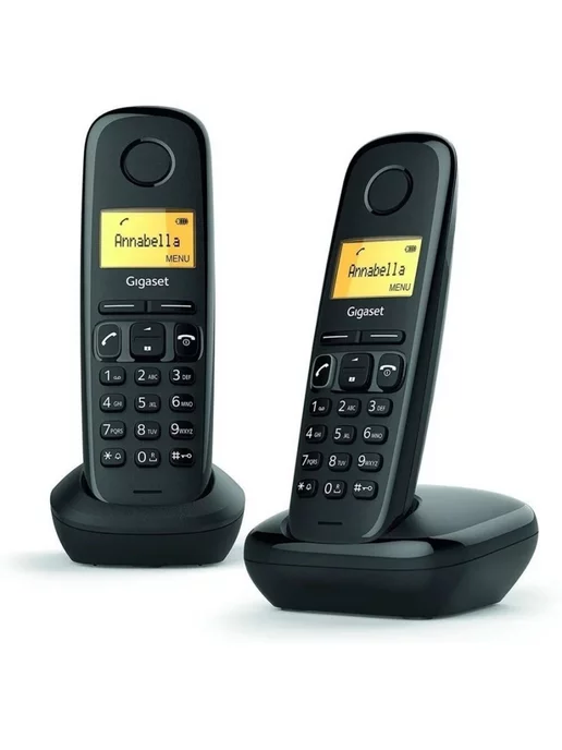 Gigaset Радиотелефон DECT A170 DUO (две трубки) - Черный