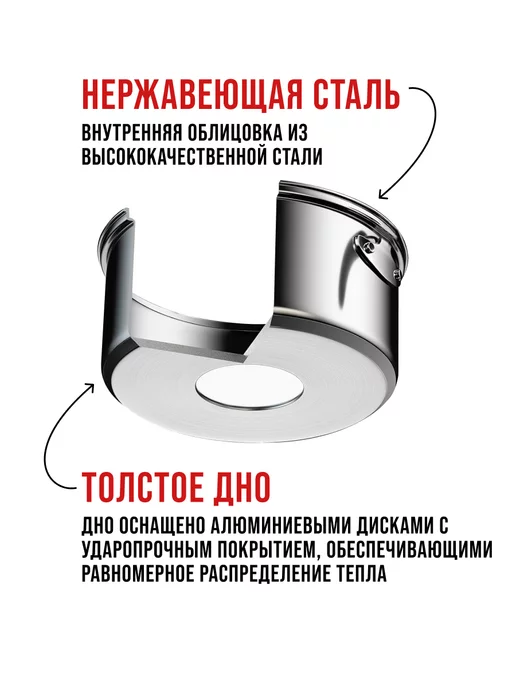 Набор кастрюль с крышками 3 шт. нержавейка - фото 8