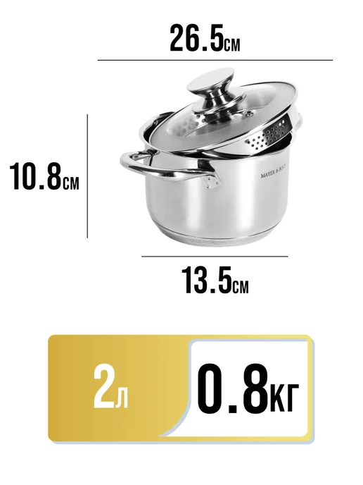 Кастрюля с крышкой дуршлаг - фото 2