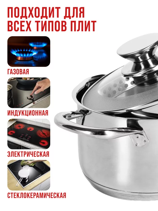 Кастрюля с крышкой дуршлаг - фото 5