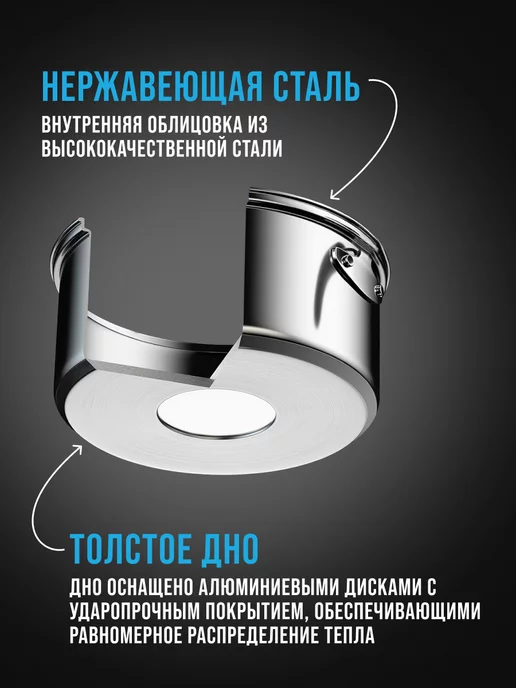 Набор посуды кастрюли сковорода ковш с крышками 5 шт - фото 10