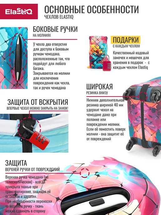 ElastiQ Чехол для чемодана XL "Amazon XL", голубой, фото 4