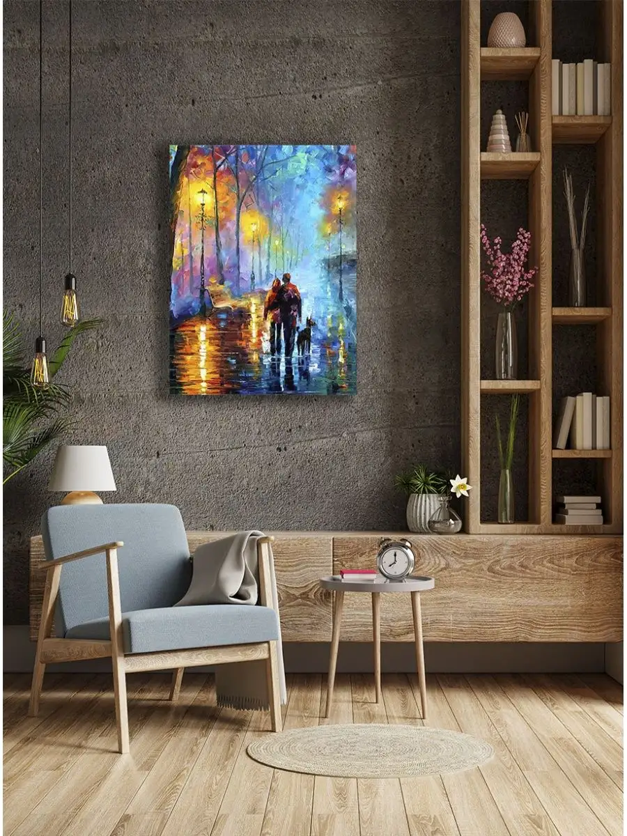 Картина 40х60см Дождь Абстракция для интерьера 166252040 купить за 999 ₽ в  интернет-магазине Wildberries
