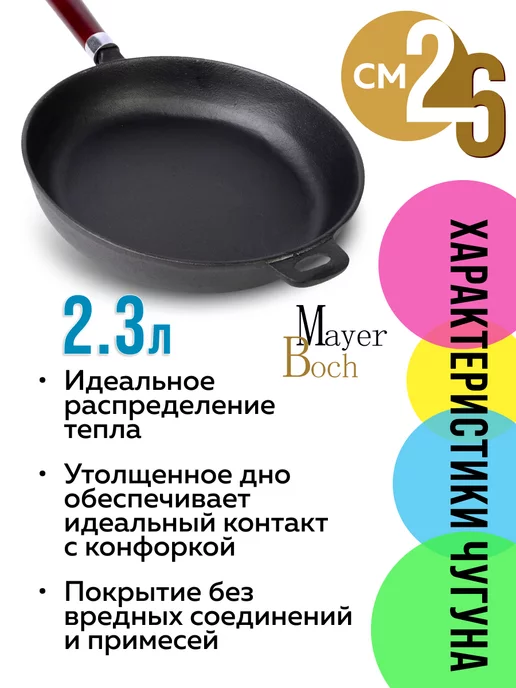 Сковорода чугунная 26 см - фото 8