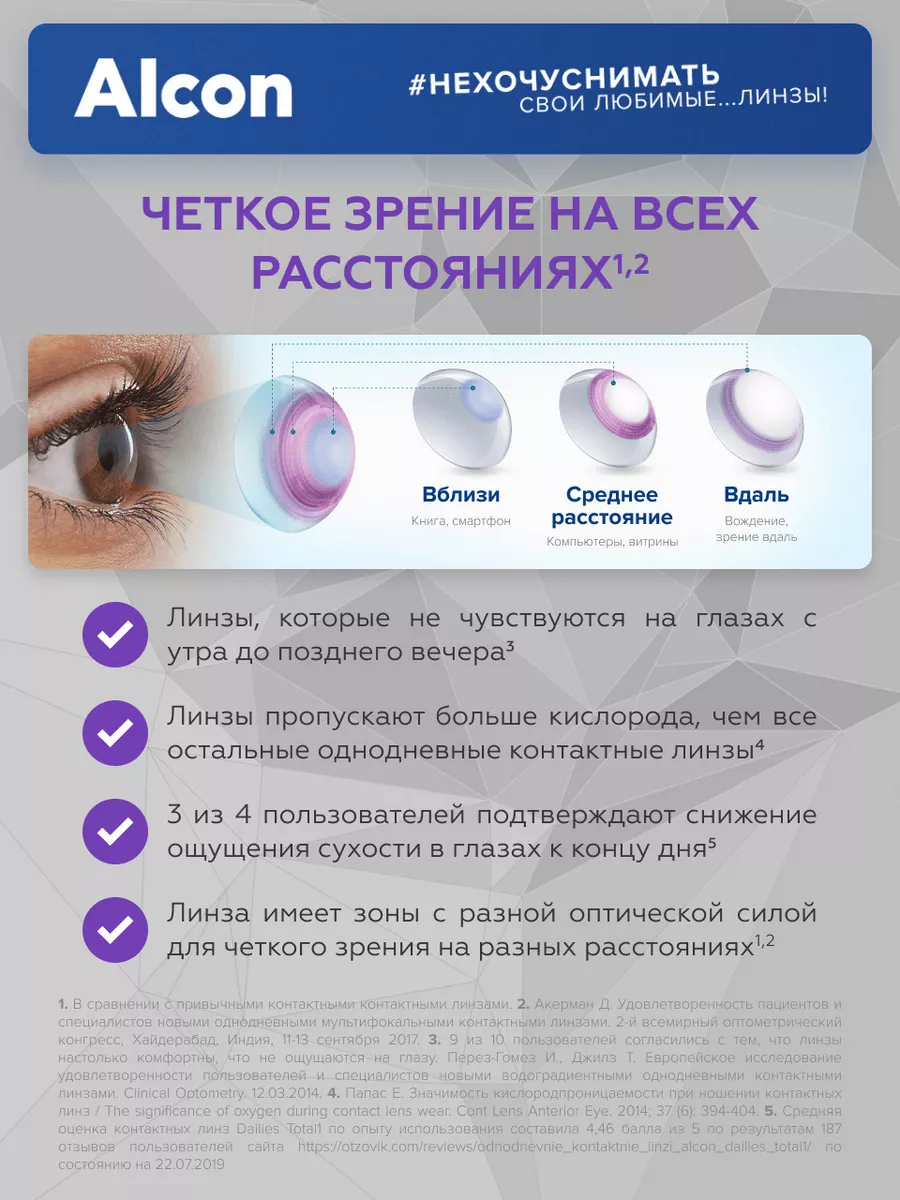 Мультифокальные линзы Dailies Total1 Multifocal +4.25 MED Total 1  Multifocal 166263038 купить за 3 778 ₽ в интернет-магазине Wildberries