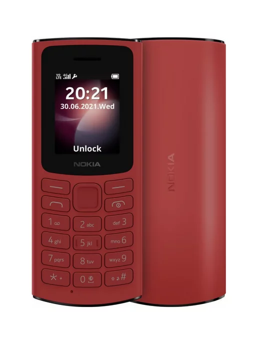 Nokia Мобильный телефон 105 TA-1557 DS, красный (2023)