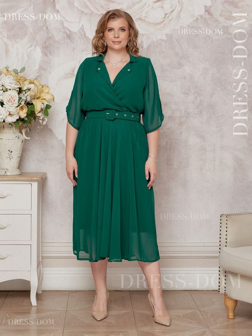 DRESS-DOM | Платье шифоновое больших размеров
