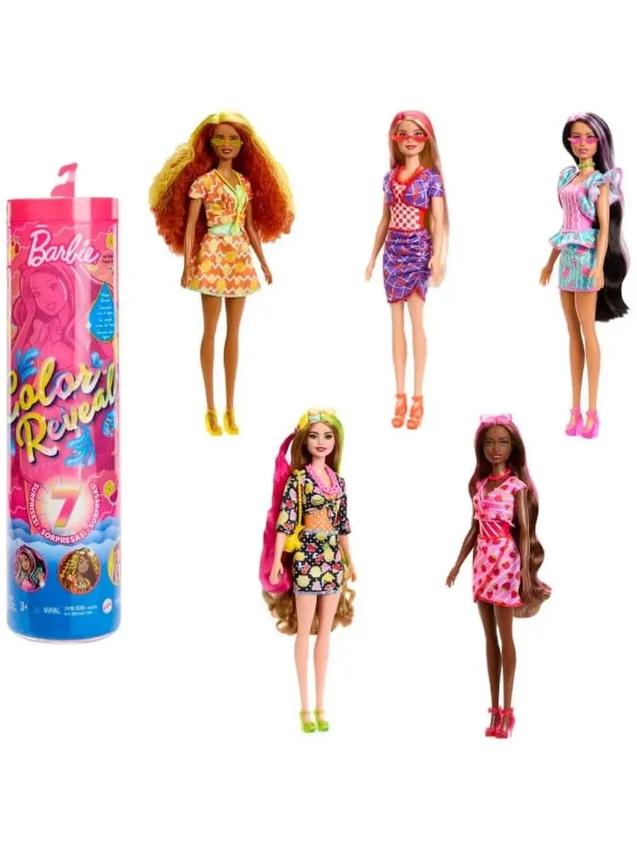 Кукла Barbie Color Reveal Фруктовый Сюрприз HJX49 Barbie 166279991 купить в  интернет-магазине Wildberries