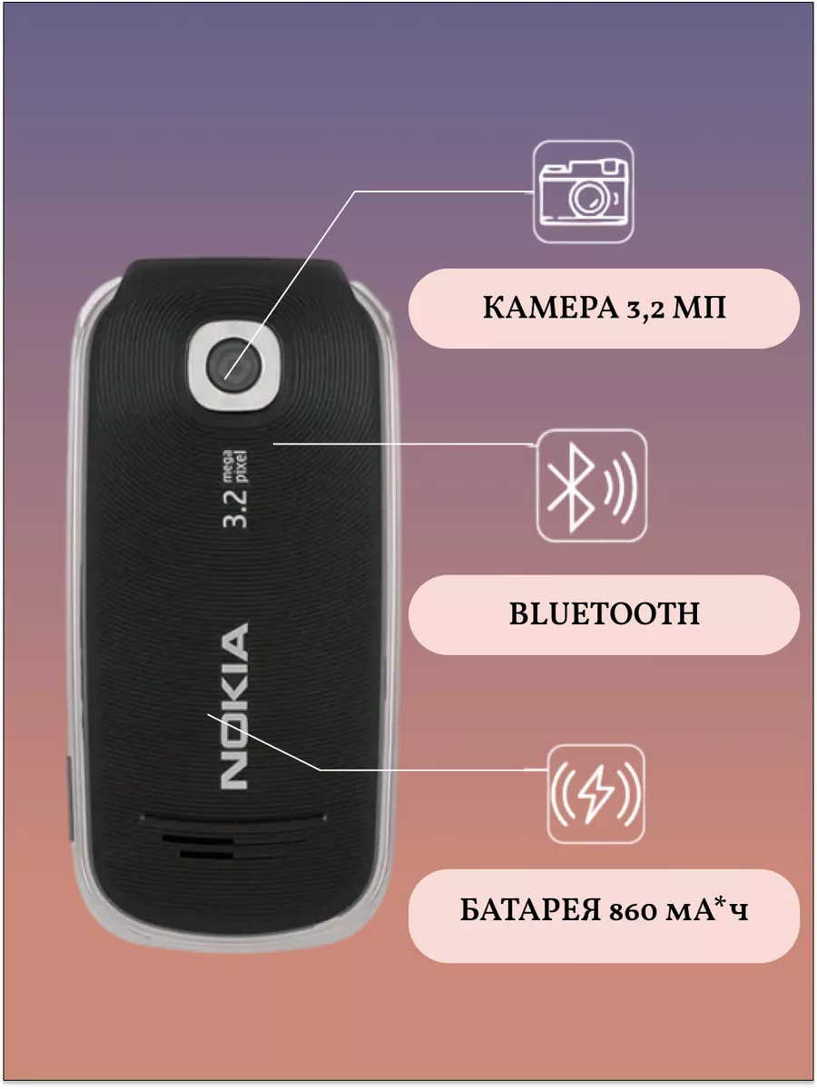 7230 Мобильный кнопочный телефон слайдер Nokia 166298928 купить за 4 721 ?  в интернет-магазине Wildberries