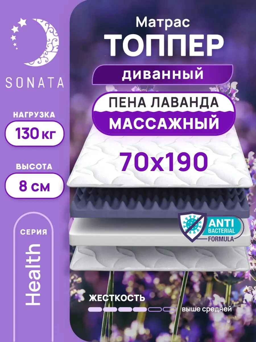 Топпер матрас 70х190 беспружинный ортопедический