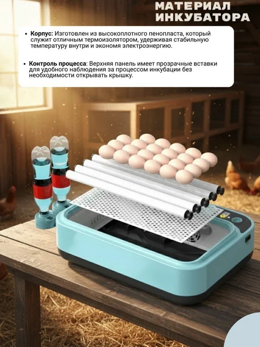 Blum Инкубатор для яиц автоматический с терморегулятором, синий, фото 3