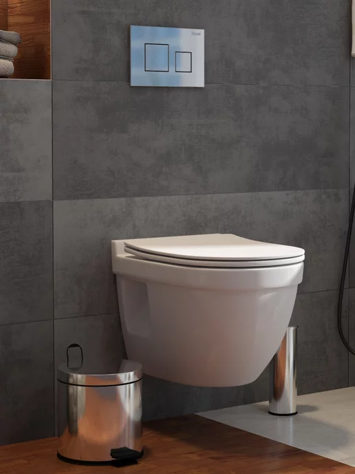Teymi Унитаз подвесной безободковый с сиденьем Vitra Pro T40806, белый, фото 4