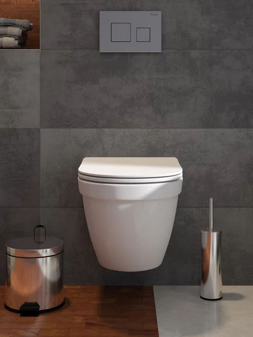 Teymi Унитаз подвесной безободковый с сиденьем Vitra Pro T40806, белый, фото 5