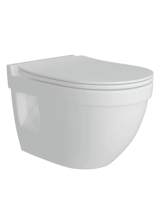 Teymi Унитаз подвесной безободковый с сиденьем Vitra Pro T40806, белый, фото 7